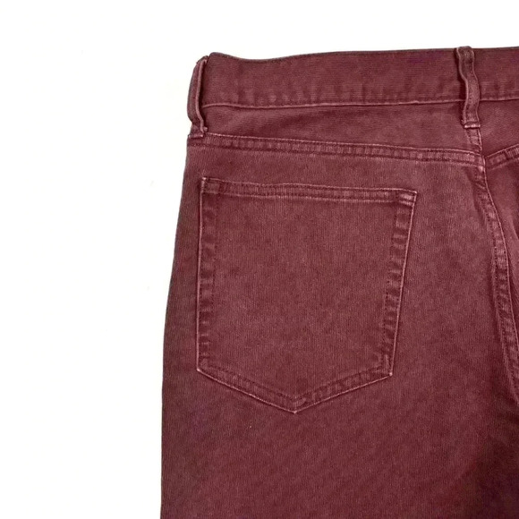 J. Crew The Sutton Maroon Ribbed Straight Leg Mens Pants Size 33/32 - Picture 7 of 14